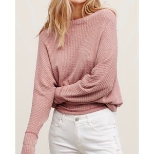 Free people mercury waffle knit dolman sweater tee